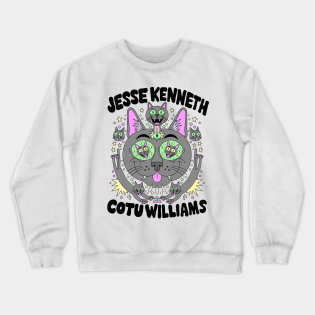 JKCW CAT LOGO Joey Souza Art Crewneck Sweatshirt by Morketiden Productions